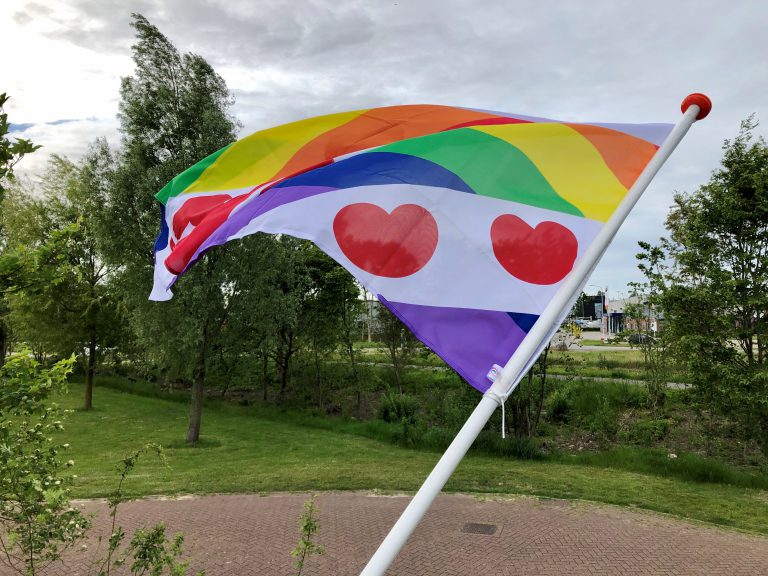 De vlag uit voor Fryslân regenboogprovincie!