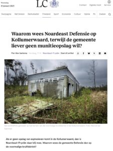 Lees meer over het artikel Schriftelijke vragen Munitieopslag c.q. springterrein Kollumerwaard